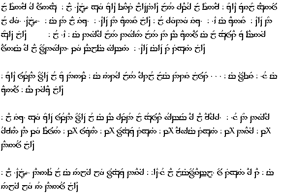 The story written with Tengwar characters